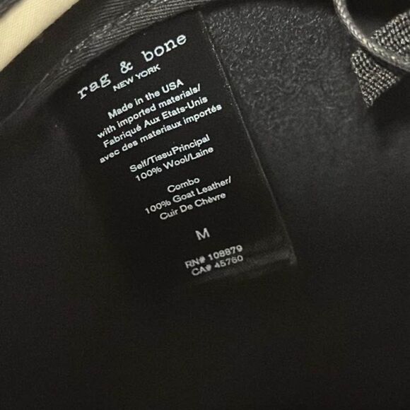 NWT Rag & Bone Floppy Brim Fedora Hat - Black- Goat Leather and Wool NWT Rag & Bone Floppy Brim Fedora Hat - Black- Goat Leather  main image 3
